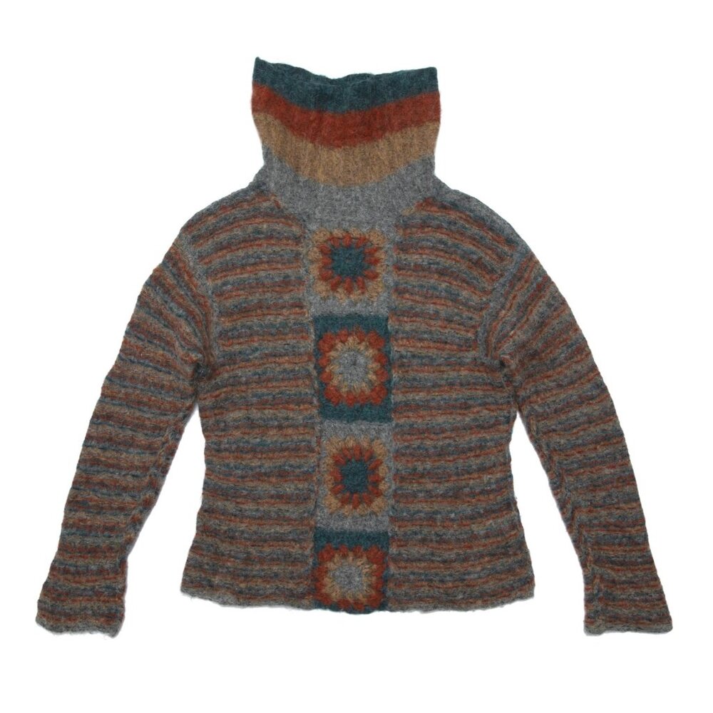 Sundazed (Norway) Vintage Artisinal Chrochet Mohair Turtleneck Sweater : M